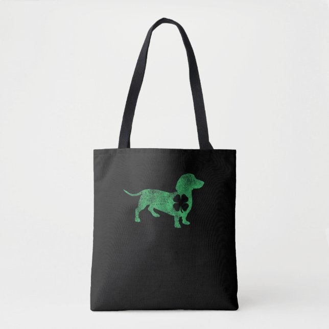 Bolsa Tote Rua de Shamrock Dachshund Dog. O Santo de Patrick (Frente)