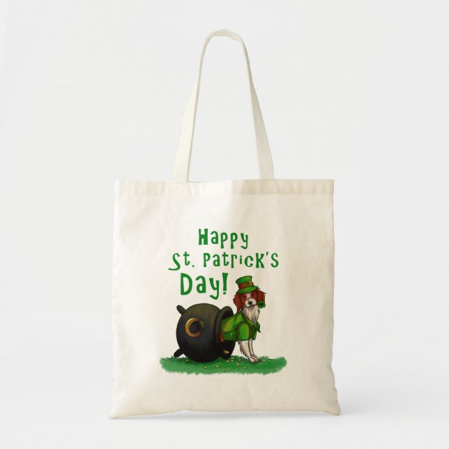 Bolsa Tote Rua de sorte, cachorro do dia de Patrick (Frente)