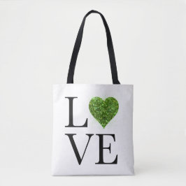 Bolsa Tote Rua, dia de Patrick | Amor | corante de brilho ver