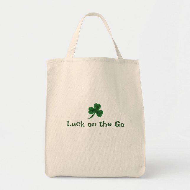 Bolsa Tote Rua, Dia de Patrick, Engraçado Texto, Sorte em Ir (Frente)