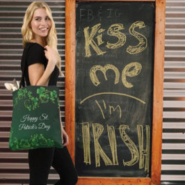Bolsa Tote Rua. Dia de Patrick, Shamrock Verde Vine Irish Par