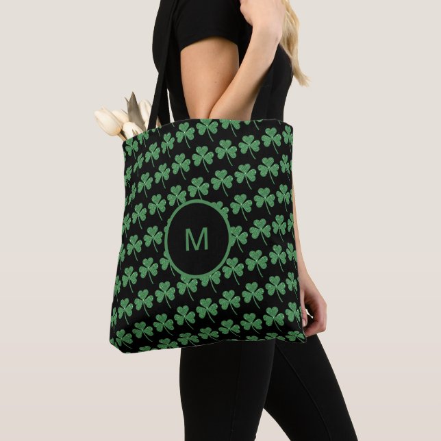 Bolsa Tote Rua. Dia de Patrick, Shamrock Verde Vine Irish Par (Close Up)
