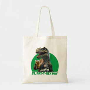 Bolsa Tote Rua Engraçada, Celebração Pat-T-Rex, Beer-Loving D
