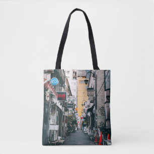 BOLSA TOTE RUA ENTRE EDIFÍCIOS DE CINZA