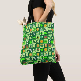 Bolsa Tote Rua. Ícones do dia de Patrick Padrão sem costura