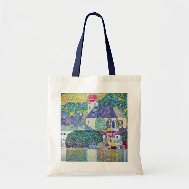 Bolsa Tote Rua: Igreja Wolfgang por Gustav Klimt, Arte Vitori (Frente)