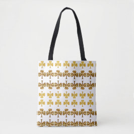 Bolsa Tote Rua legal e Elegante do Padrão de Shamrock Dourado