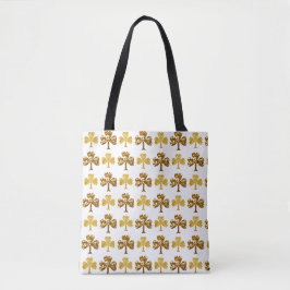 Bolsa Tote Rua legal e Elegante do Padrão de Shamrock Dourado
