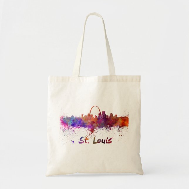 Bolsa Tote Rua Louis skyline em aquarela (Frente)