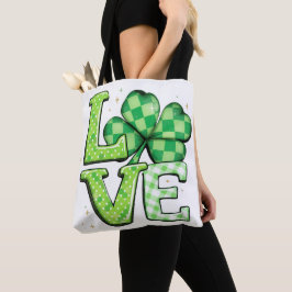 Bolsa Tote Rua. O Dia do Patrick Amor Irlandês Verde