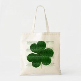 Bolsa Tote Rua. Patrick Irish Poem The Deer's Cry Shamrock