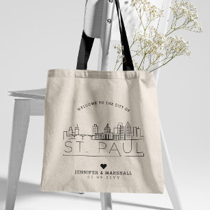 Bolsa Tote Rua. Paul, Minnesota Wedding  Linha Skyline Estili