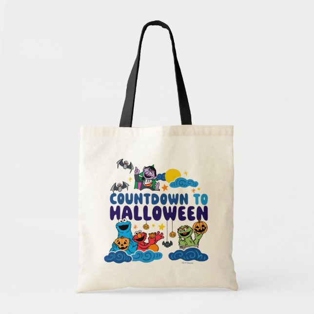 Bolsa Tote Rua Sésamo | Contagem para o Halloween (Frente)
