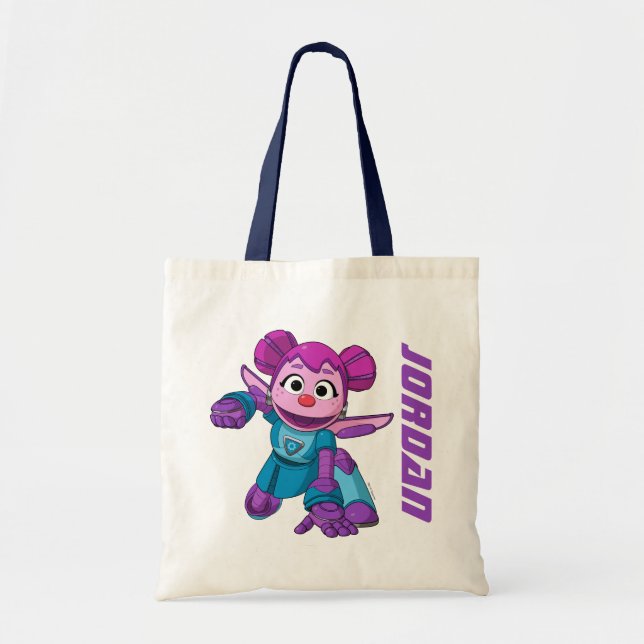 Bolsa Tote Rua Sésamo | Mecha Builders Abby Adicionar Seu Nom (Frente)