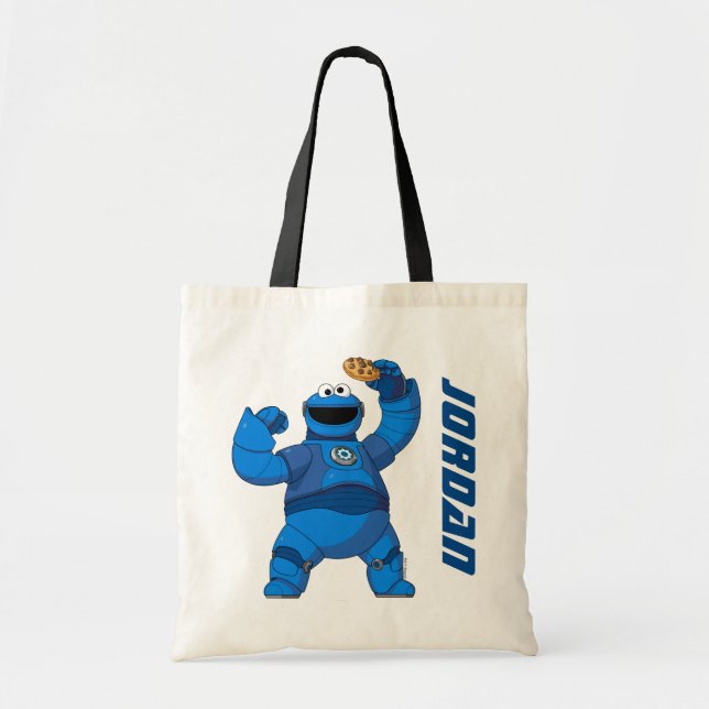 Bolsa Tote Rua Sésamo | Mecha Builders Cookie Monster (Frente)