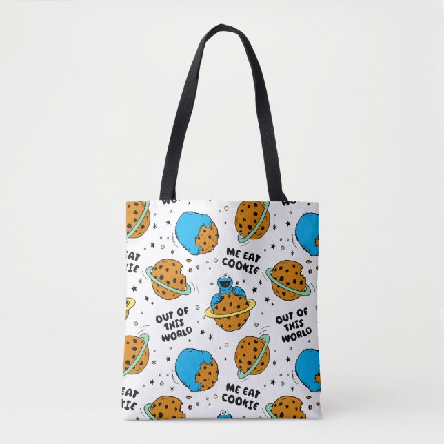 Bolsa Tote Rua Sésamo | Monstro de Cookies Fora deste Mundo (Frente)