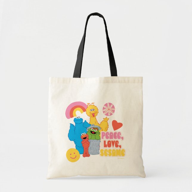 Bolsa Tote Rua Sésamo | Paz, Amor, Sésamo (Frente)