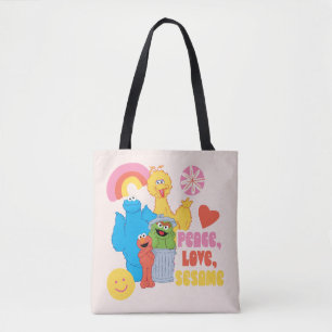 Bolsa Tote Rua Sésamo   Paz, Amor, Sésamo