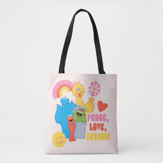 Bolsa Tote Rua Sésamo | Paz, Amor, Sésamo (Frente)