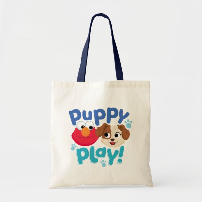 Bolsa Tote Rua Sésamo | Puppy Play Elmo & Tango (Frente)