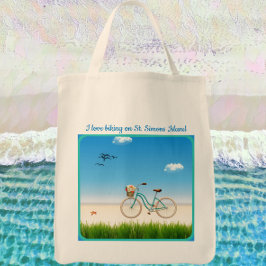 Bolsa Tote Rua: Simons Island GA Beach Biking Tote Bag
