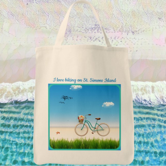 Bolsa Tote Rua: Simons Island GA Beach Biking Tote Bag (Criador carregado)
