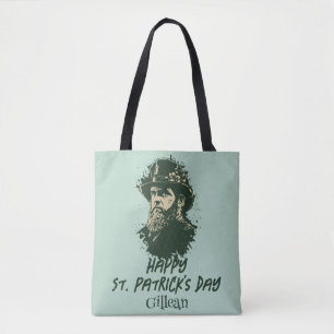 Bolsa Tote Rua. Vintage do dia de Patrick personaliza Shamroc