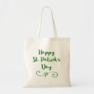 Bolsa Tote Ruas felizes, Trendy Font Typografia do Dia de Pat