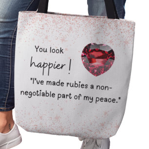 Bolsa Tote Rubies são parte da minha paz, amante Ruby.