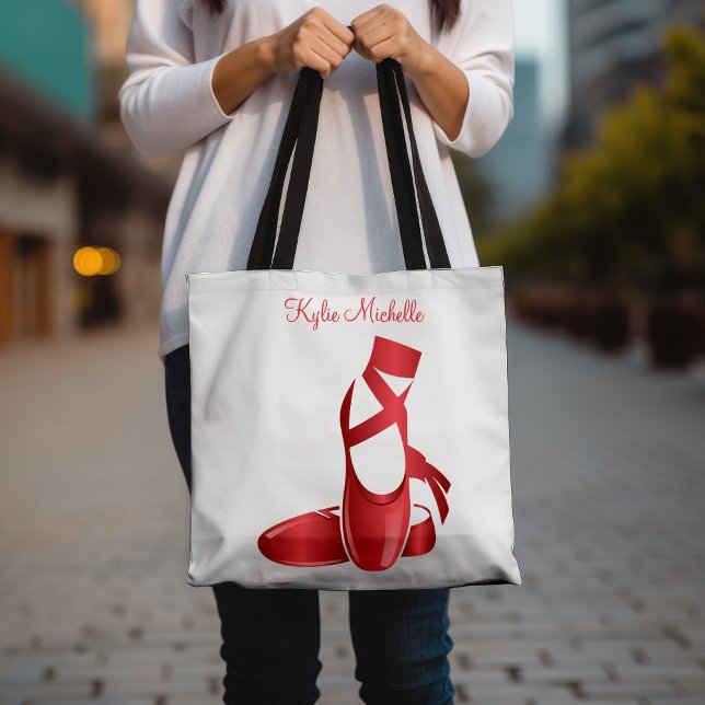 Bolsa Tote Ruby Red Balé Slippers w Name Dance (Criador carregado)