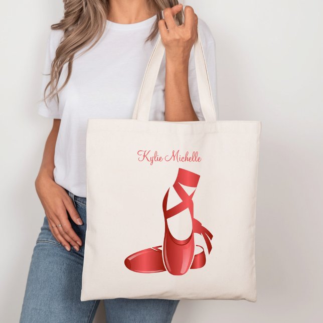Bolsa Tote Ruby Red Balé Slippers w Name Dance (Criador carregado)