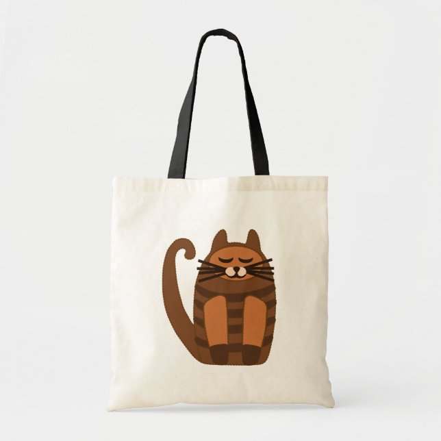 Bolsa Tote rufus gordo grande do gato (Frente)