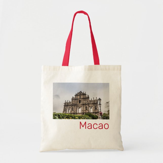 Bolsa Tote Ruína Macau da Rua. Igreja de Paul China Souvenir (Frente)