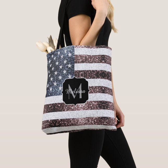 Bolsa Tote Russo Red White Blue Sparkles Estados Unidos bande (Close Up)