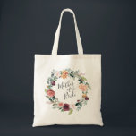 Bolsa Tote Rustic Charm | Mãe da Noiva<br><div class="desc">Saco de tota de charme de país clássico,  com buquê de aquarela de crisântemo,  rosas e folhagem botânica,  rodeando as palavras "Mãe da Noiva". Ideal se você está planejando um casamento nos meses de outono ou inverno. Presente ideal para a mãe da noiva.</div>