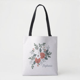 Bolsa Tote Rustic Christmas Folk Art Floral