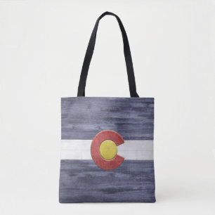 Bolsa Tote Rustic Colorado Flag