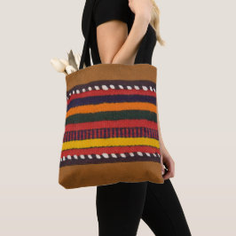 Bolsa Tote Rustic Faux Leather Ethnic Strips Chic Western