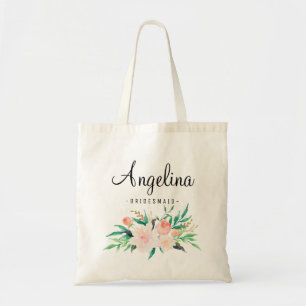 Bolsa Tote Rustic Floral Bridesmaid Personalizada- 06