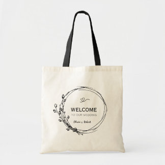 Bolsa Tote Rustic Floral Wedding Tote Bag Bem-Vindo