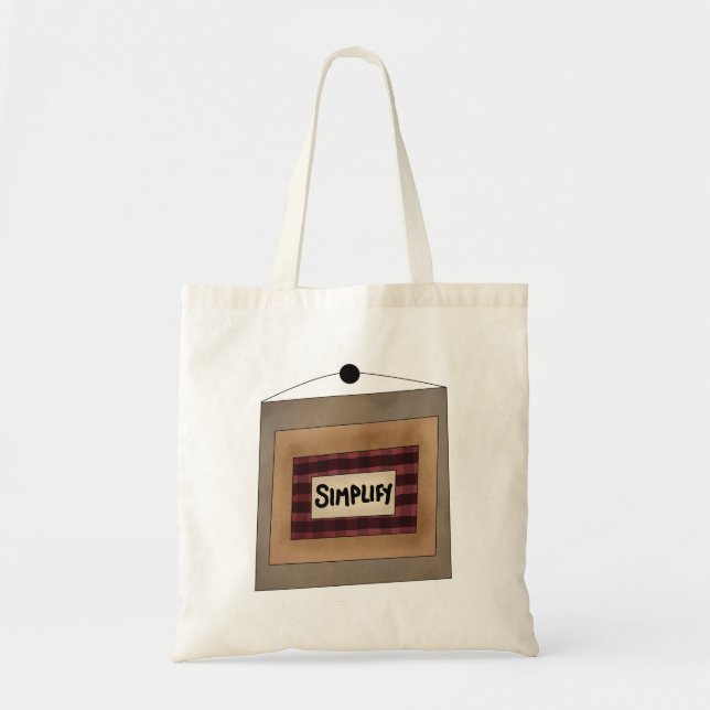 Bolsa Tote Rustic Minimalist Simplify Word Art Sign (Frente)