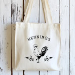 Bolsa Tote Rustic Rooster Personalizado<br><div class="desc">Personalize esta bolsa de tote com seu nome ou texto. Para personalização mais avançada deste design,  clique no botão "Personalizar" acima!</div>