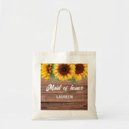 Bolsa Tote Rustic Sunflower Bridesmaids gift 