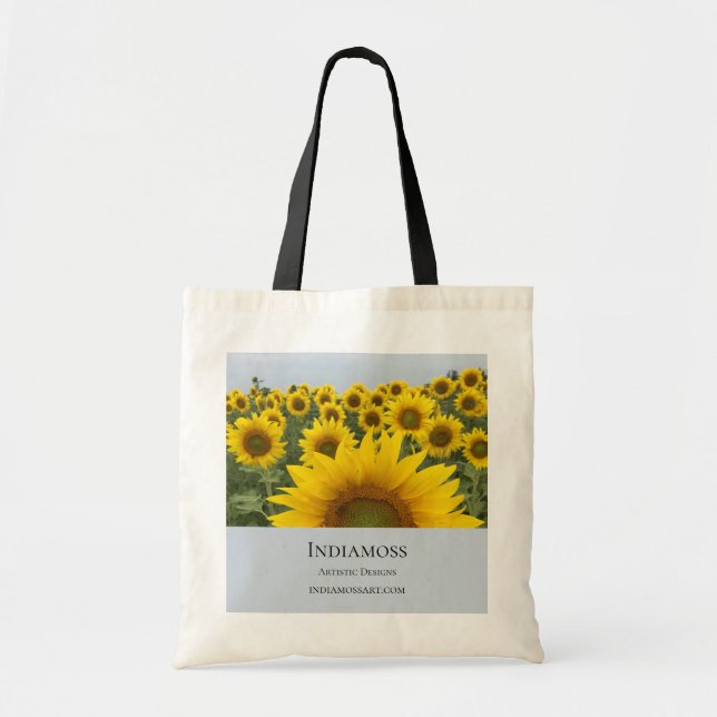 Bolsa Tote Rustic Sunflower Field Blue (Frente)