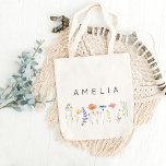 Bolsa Tote Rustic Wildflower Bridesmaid Name<br><div class="desc">Rustic Wildflower Bridesmaid Name Tote Bag Personalizado Sacos de Tote são perfeitos para você mesmo,  ou como presente! Estes são também o presente ou oferta de proposta da noiva perfeita.</div>