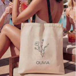 Bolsa Tote Rustic Wildflower Bridesmaid Nome Tote Bag