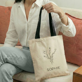 Bolsa Tote Rustic Wildflower Bridesmaid Nome Tote Bag