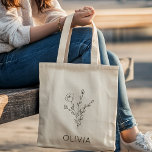 Bolsa Tote Rustic Wildflower Bridesmaid Nome Tote Bag<br><div class="desc">Esta adorável mochila de tote,  estilo rústico,  com buquê floral de flor selvagem esboçado e o nome da dama de honra será excelente para o obrigado que você dá ou favorece da noiva e para o fim de semana da solteira.</div>