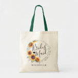 Bolsa Tote Rústico Sangue de Girassol | Bridesmaid<br><div class="desc">Rústica Sunflower Bloom,  dama de honra para as mulheres especiais ao seu lado no dia especial.</div>