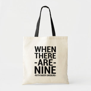 Bolsa Tote Ruth Bader Ginsburg Cita "Quando Há Nove"
